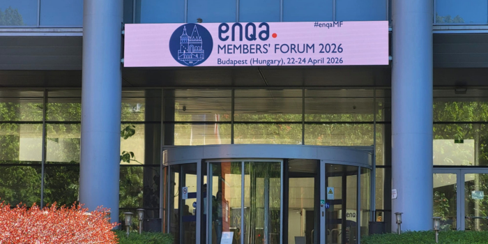 Cartel oficial del ENQA Members' Forum 2026 celebrado en Budapest (Hungría) del 22 al 24 de abril, con la asistencia de AVAP.